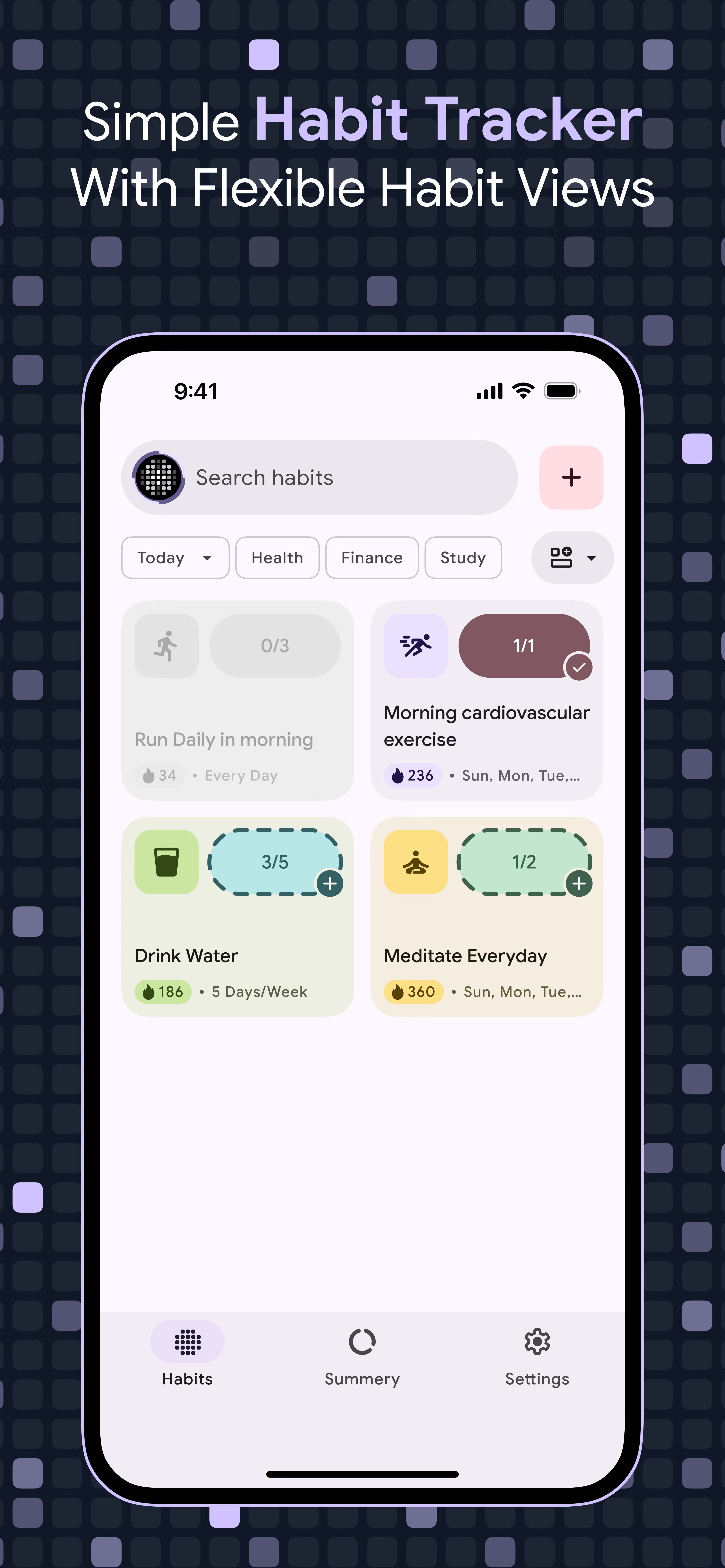 Habstick v2 daily habits on iPhone